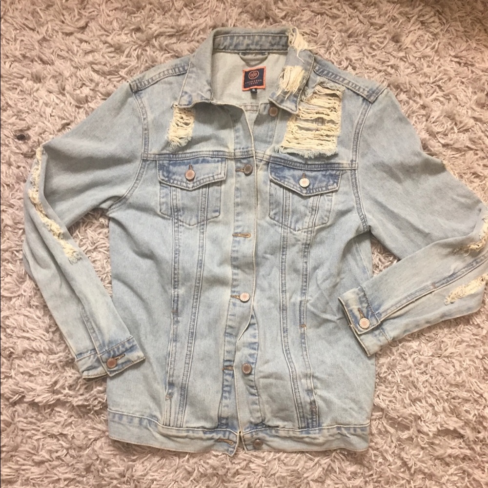 Boom Boom- Distressed Jean Jacket